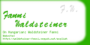 fanni waldsteiner business card